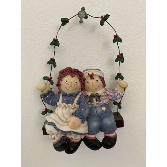 Kurt Adler Raggedy Ann & Andy Christmas Swing Ornament Vtg 2002 Simon Schuster - Picture 1 of 16